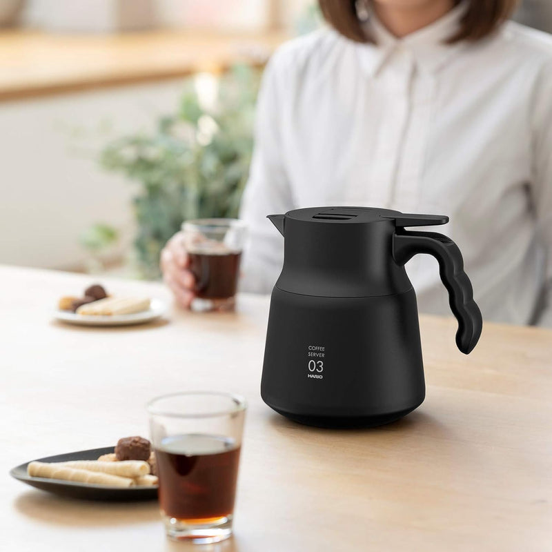 Hario black stainless steel V60 Plus jug 600 ml capacity 600ml Schwarz, 600ml Schwarz