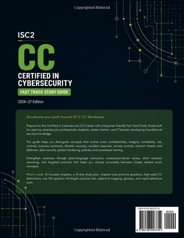 ISC2 - Certified in Cybersecurity - Fast Track Study Guide: A Beginner-Friendly Guide to Cybersecuri