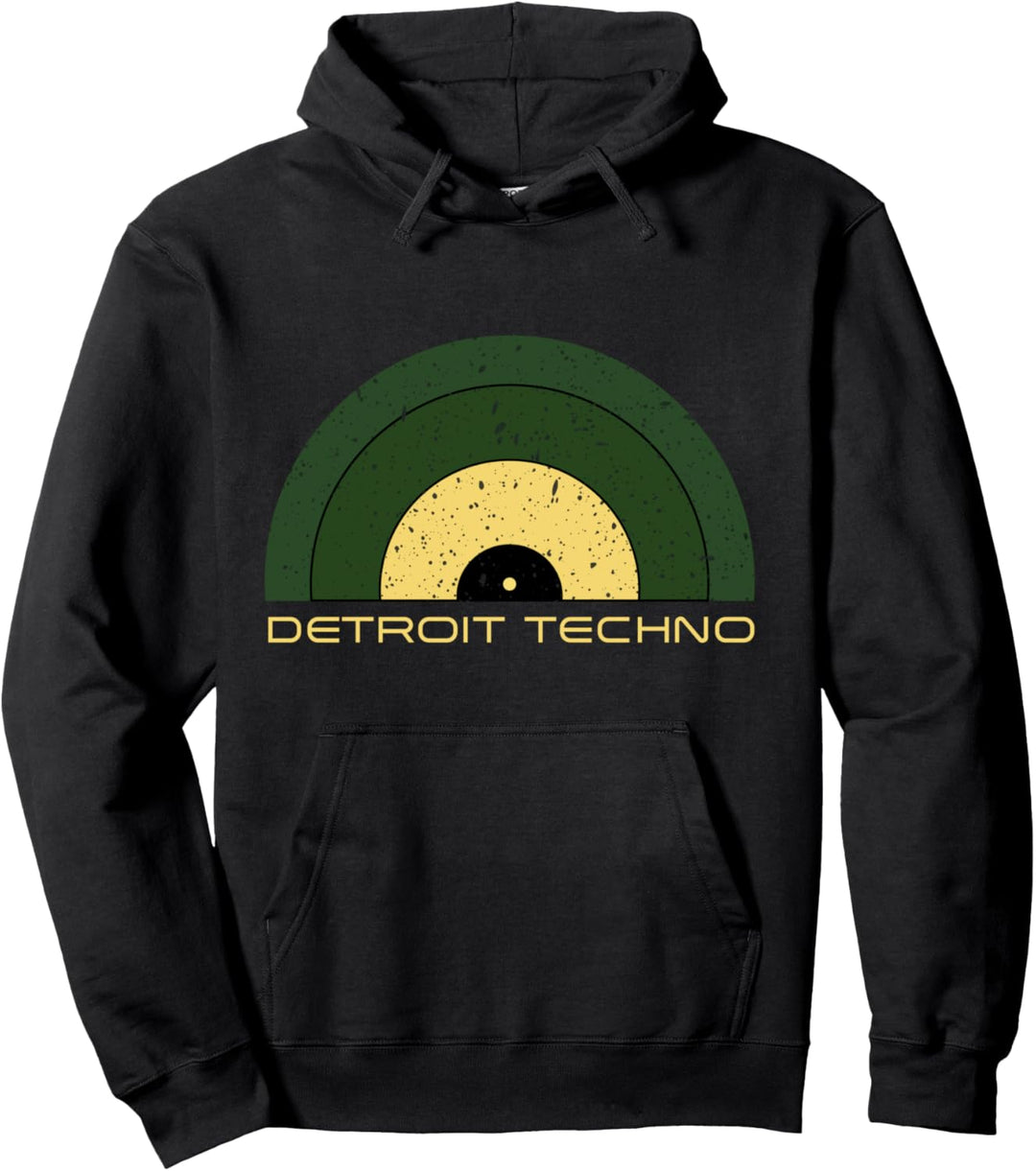 DETROIT TECHNO RETRO LOOKING RECORD MIT DETROIT TECHNO TEXT Pullover Hoodie