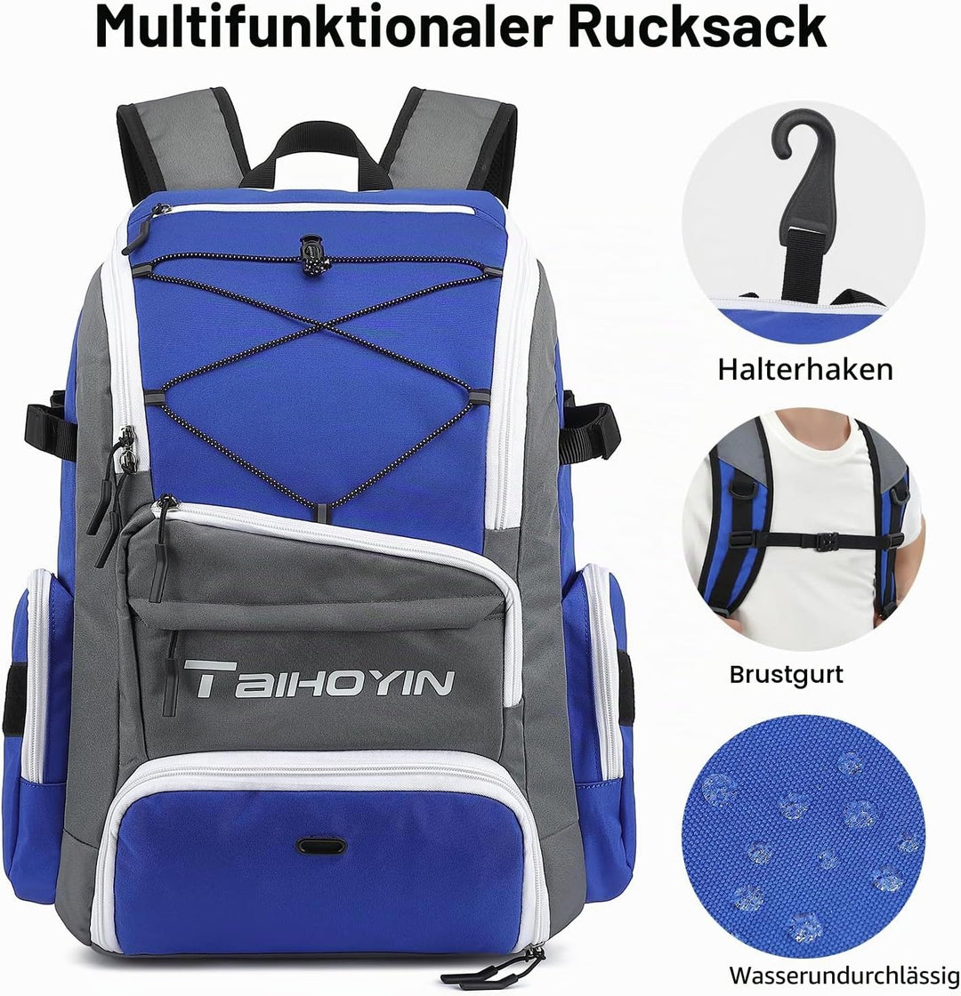 Sportrucksack Herren Damen mit Schuhfach Nassfach Wasserdicht Gym Schwimmrucksack Tagesrucksack mit