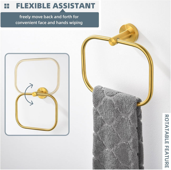 Angle Simple Schwenkbarer Handtuchring, SUS 304 Edelstahl Handtuchhalter Aufhänger für Badezimmer Wa