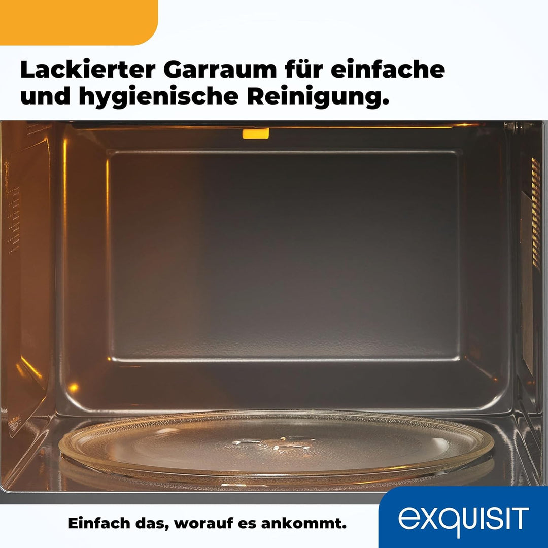 Exquisit Mikrowelle UMW 800 G-3 Inox / 800 Watt / Grill 1000 Watt / Unterbau-Mikrowelle / 20L / Edel
