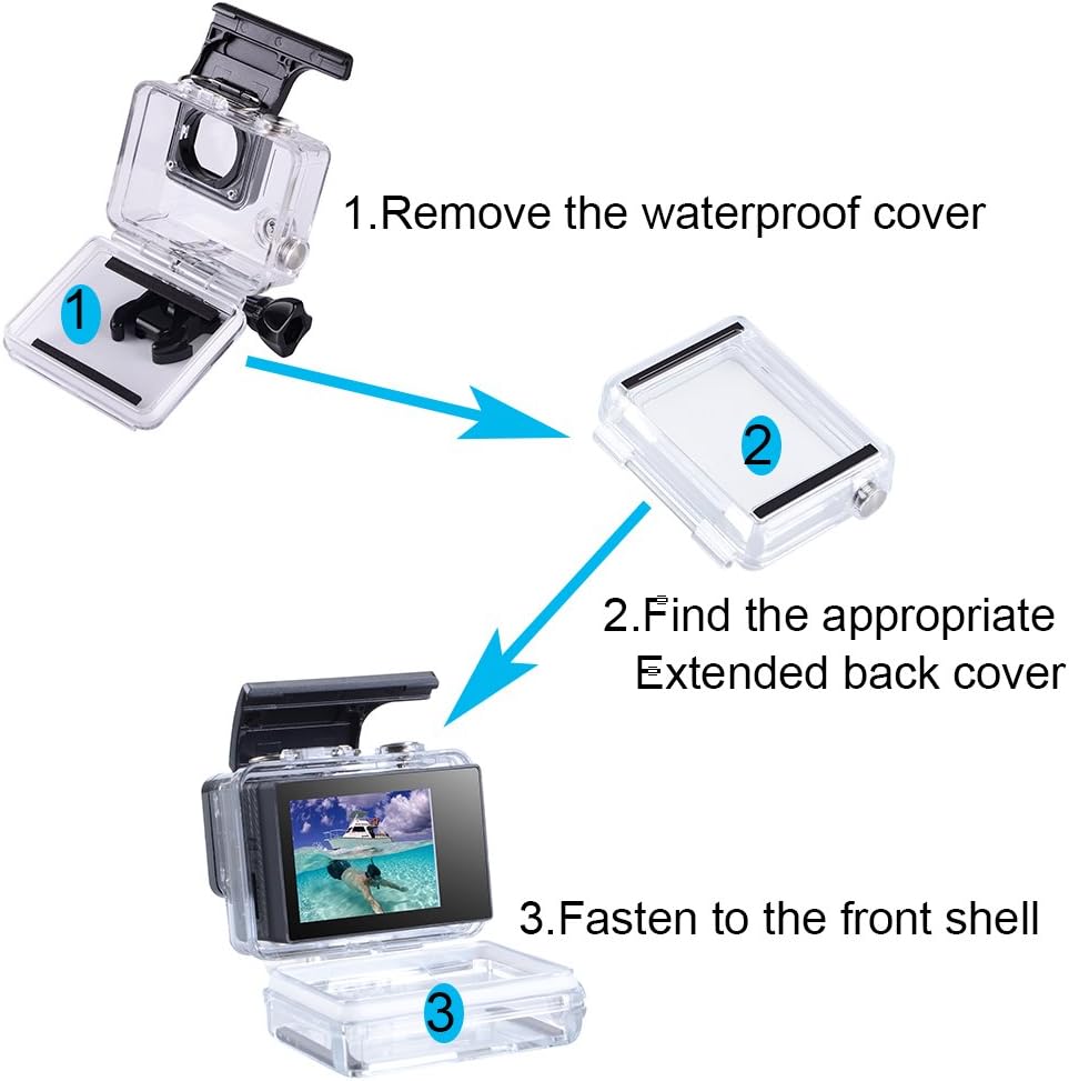 Suptig LCD-Bildschirm 2,0 Zoll LCD BacPac Non-Touchscreen für Gopro Hero 4 3+ 3 2 mit wasserdichter