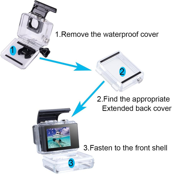 Suptig LCD-Bildschirm 2,0 Zoll LCD BacPac Non-Touchscreen für Gopro Hero 4 3+ 3 2 mit wasserdichter