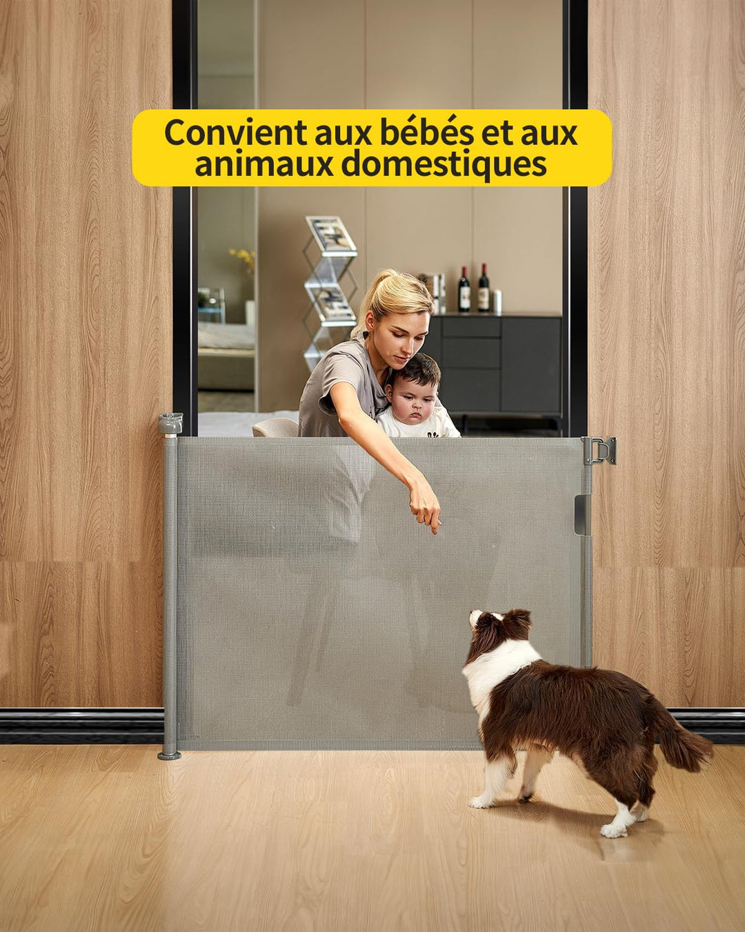 Treppenschutzgitter Ausziehbar 0-140cm,Türschutzgitter Ausziehbar mit Treppenschutz & Kindersicherun