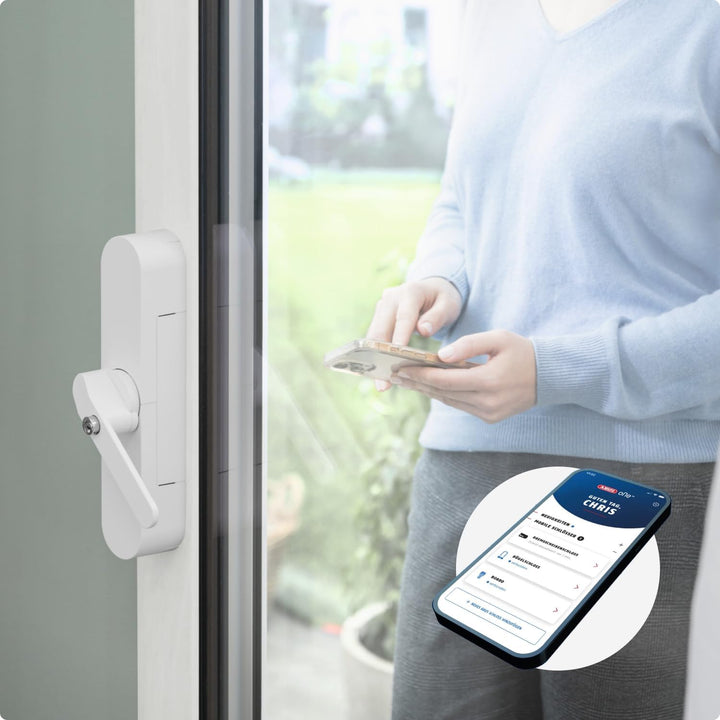 ABUS Fensterantrieb Wintecto One – Smarter Fenstergriff für Fenster, Balkon- und Terrassentür – mit