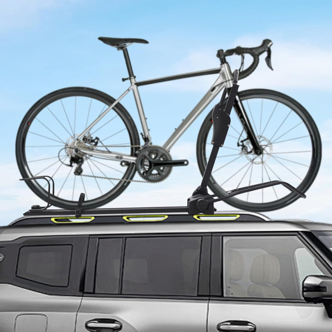 Auto Dach Fahrradträger, Abschliessbar Faltbare Dachfahrradträger für 1 Fahrrad mit Doppelte Schlöss