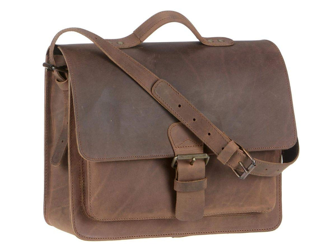 Ruitertassen Aktentasche Leder 36cm Damen Herren Business Schule 1 Fach Uni Umhängetasche Ranger bra