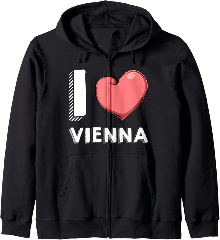 I Love Vienna Ich Liebe Wien Österreich Reise Spruch Kapuzenjacke