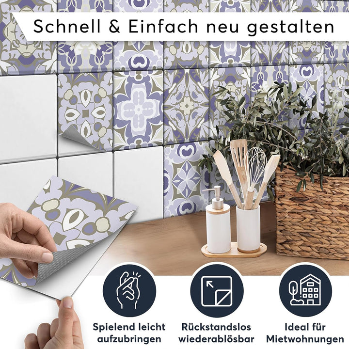 CREATISTO Mosaik-Fliesen Fliesensticker Fliesenfolie - Hochwertige Aufkleber Sticker für Fliesen I K