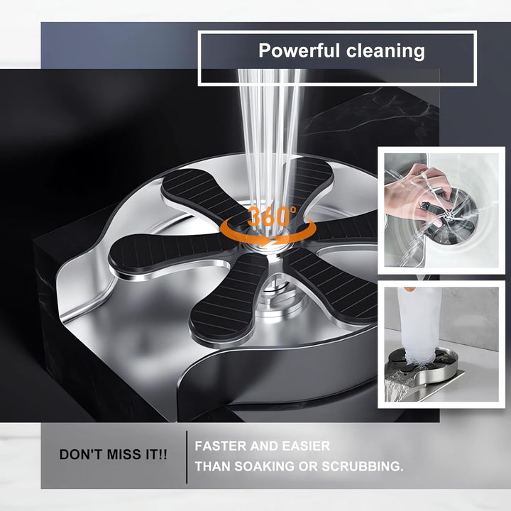 GläserspüLer für Spülbecken, FlaschenspüLer, Glasbürste für BarspüLe, Edelstahl Glasspüler, Cup Wash
