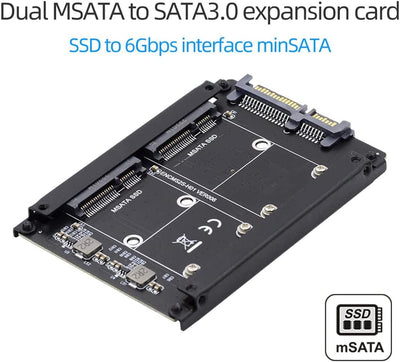 Xiwai Dual MSATA Mini-SATA SSD Karte JOBD Raid0 Span Bridge zu 2.5inch SATA Combo HDD Festplattengeh