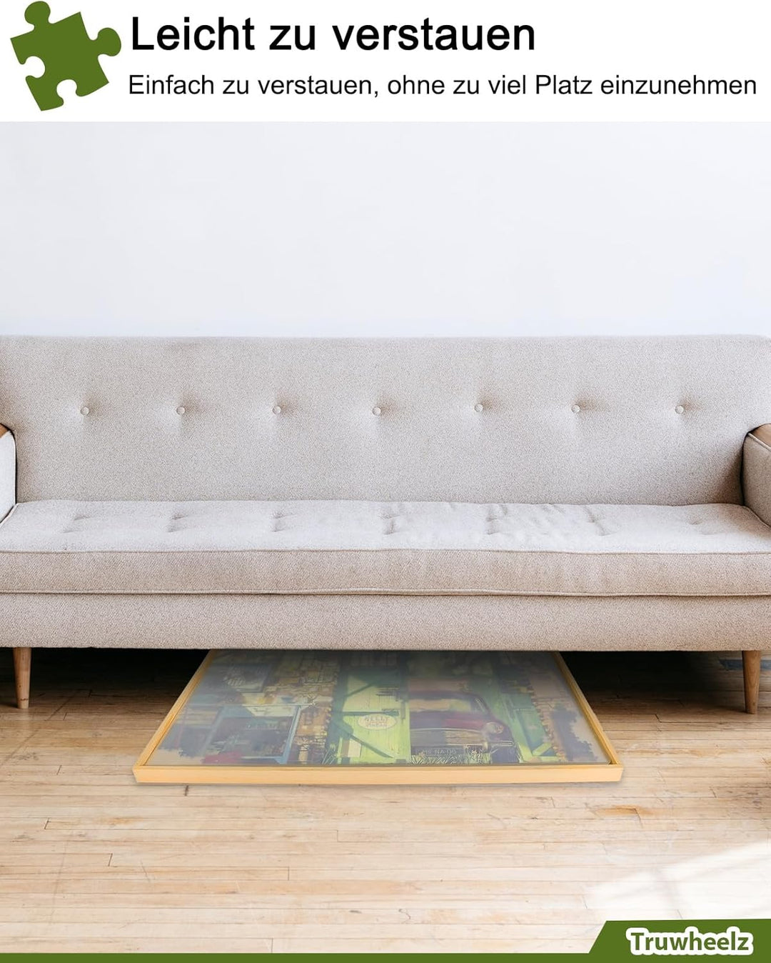 2000-Teile-Drehbares Puzzlebrett mit Schubladen und Abdeckung, 72,4 x 102 cm Tragbarer Holz-Puzzleti