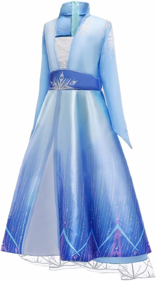 Timesun ELSA Mädchen Prinzessin Elsa Kleid Kostüm Karneval Cosplay Eisprinzessin Set aus Diadem, Han