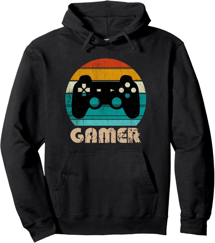 Retro Gamer Zocker Videospiele Jungen Mädchen Teenager Pullover Hoodie