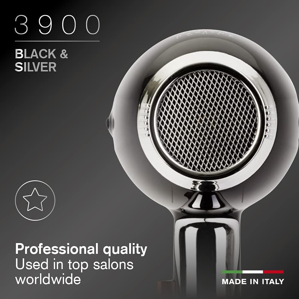 Elchim 3900 Healthy Ionic Black & Silver | Professioneller, leiser, leichter und einfach zu handhabe