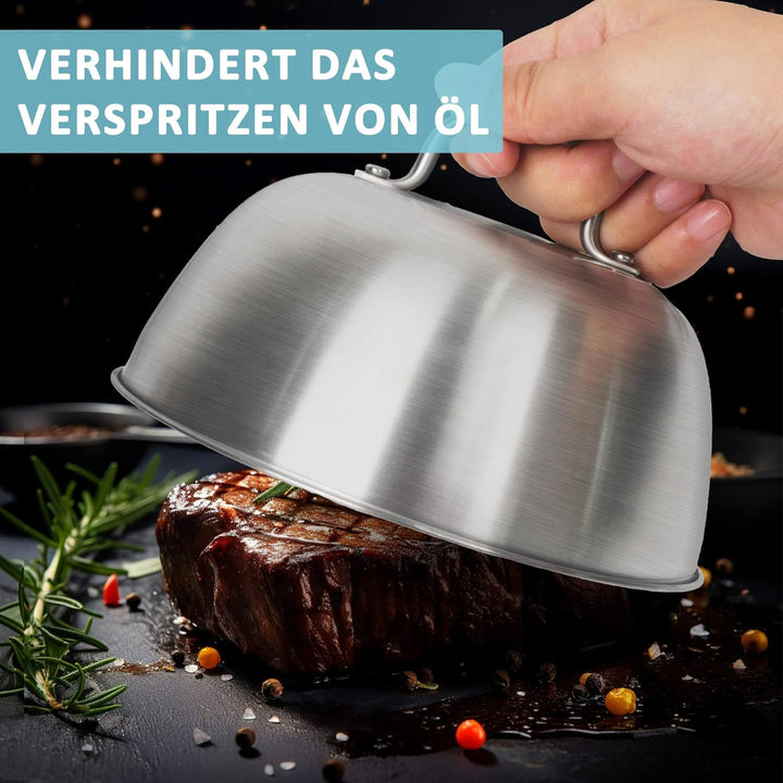 3-Stück Burger-Set, Grillspachtel Edelstahl, Grillwender mit Burger Cover, Pfannenwender Spachtel Mi
