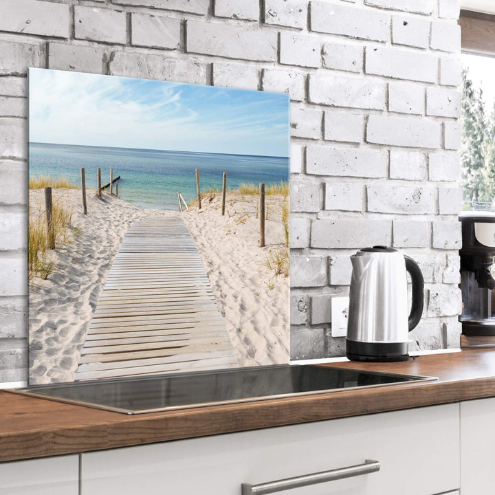murando Spritzschutz Glas für Küche 60x60 cm Küchenrückwand Küchenspritzschutz Fliesenschutz Glasbil