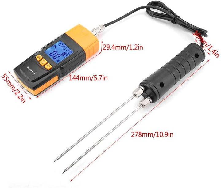 Digitales Holzfeuchtemessgerät mit Langer Sonde, GM620 Handheld Feuchtigkeitsmessgerät Hackschnitzel