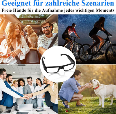 LXMIMI Kamera Brille, Brille Mini Kamera 1080P Sport Brille Kamera, Mini Action Kamera Unterstützung