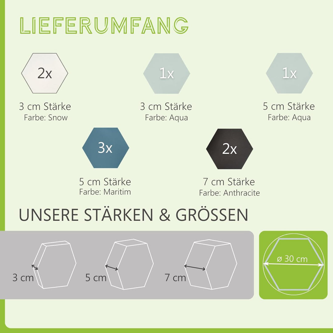 platino24 Akustikpaneele 9 Elemente Edition LOFT 3D I Ø 300mm Akustikplatten Schalldämmung Wand & De