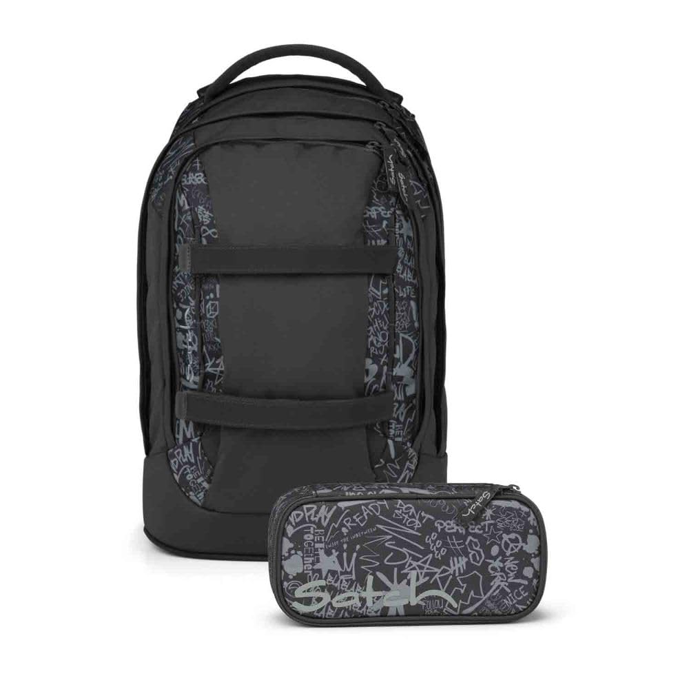 Satch Pack Schulrucksack Set 2tlg. inkl. Schlamperbox (Street Ink), Street Ink