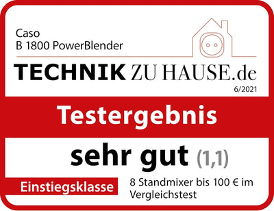 CASO B 1800 PowerBlender, Standmixer, Ideal für Milchshakes, Babybrei etc., 1800 Watt Motor, grosser