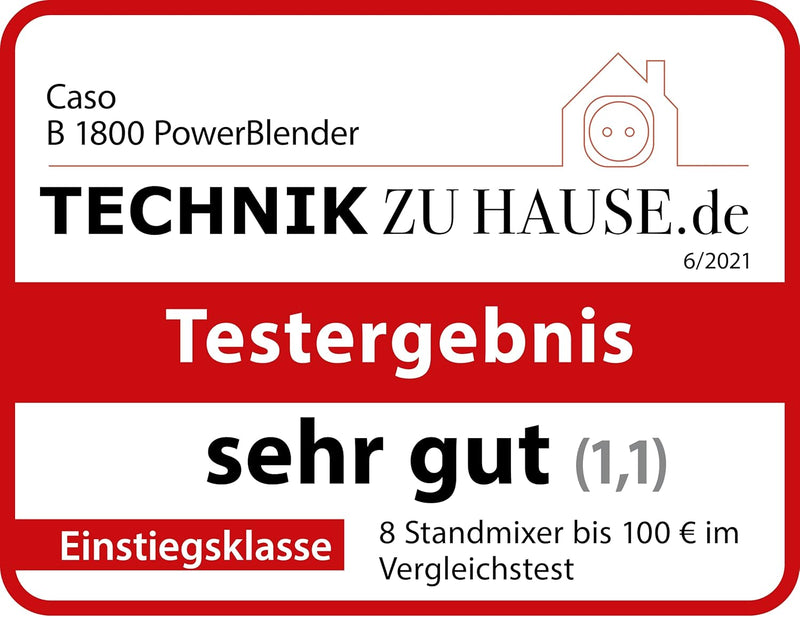 CASO B 1800 PowerBlender, Standmixer, Ideal für Milchshakes, Babybrei etc., 1800 Watt Motor, grosser