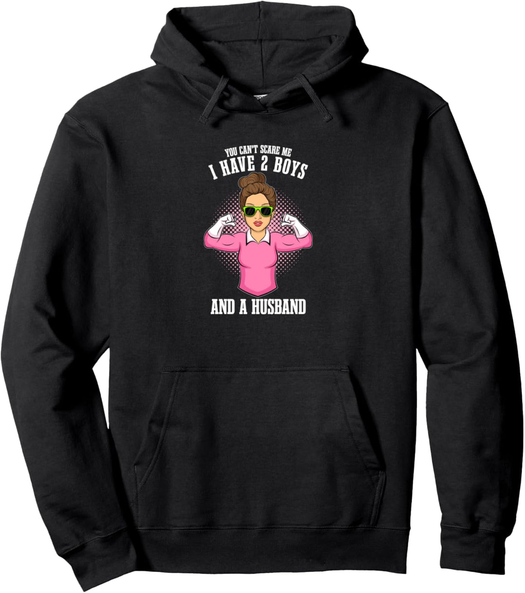 Lustiger Spruch Für Verheiratete Mütter von zwei Jungs Pullover Hoodie