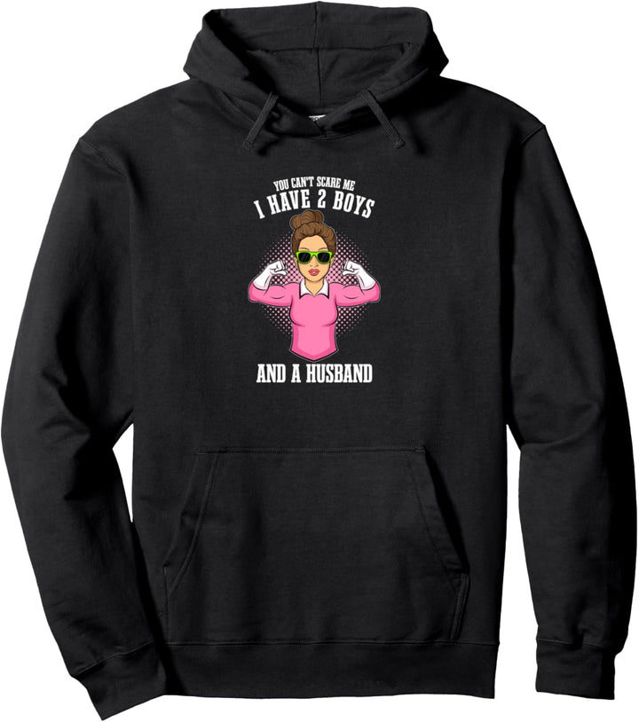 Lustiger Spruch Für Verheiratete Mütter von zwei Jungs Pullover Hoodie