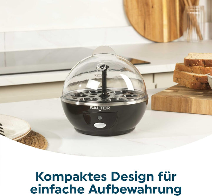 Salter Elektrischer Eierkocher – 6 Eier Kapazität, ideal für weiche, harte &amp; pochierte Eier, inkl. M