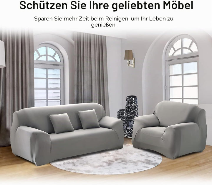 Jaotto Sofabezug 1 Sitzer Elastischer Stretch Spandex Sofa Überwürfe Sofahusse Antirutsch Waschbar S