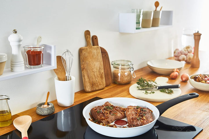 Tefal Ceramic Control Bratpfanne 28 cm, Pfanne Induktion, sichere Keramikpfanne, Thermo-Signal bei i