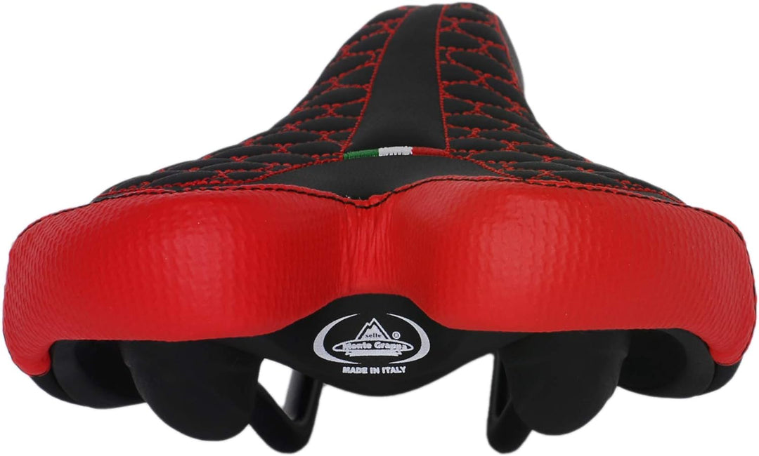 Selle Montegrappa FatBike Sattel Fahrradsattel MTB Trekking Unisex SM 4010 in 6 Farben Svart röd, Sv
