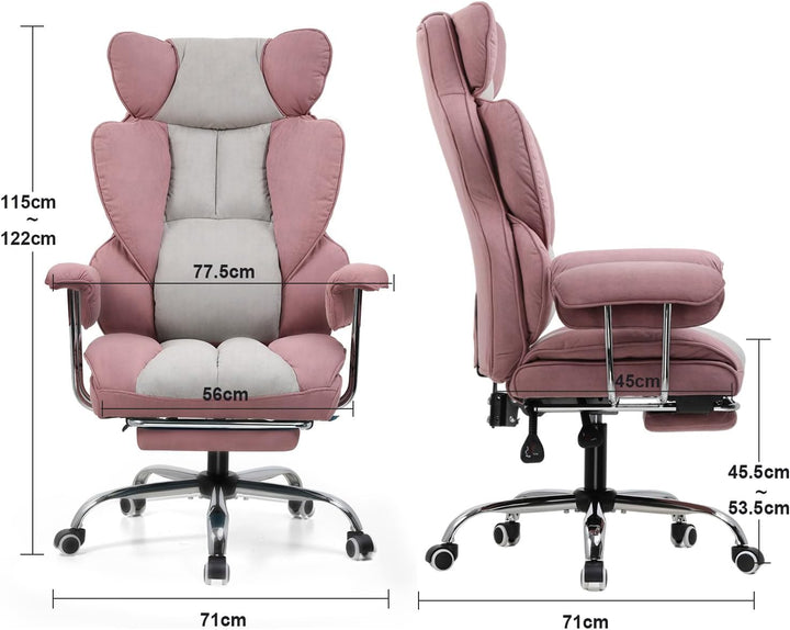 GTPLAYER Gaming Stuhl, Gamer Stuhl, Ergonomischer Bürostuhl mit Fussstütze, Stoffoberfläche, Federsi