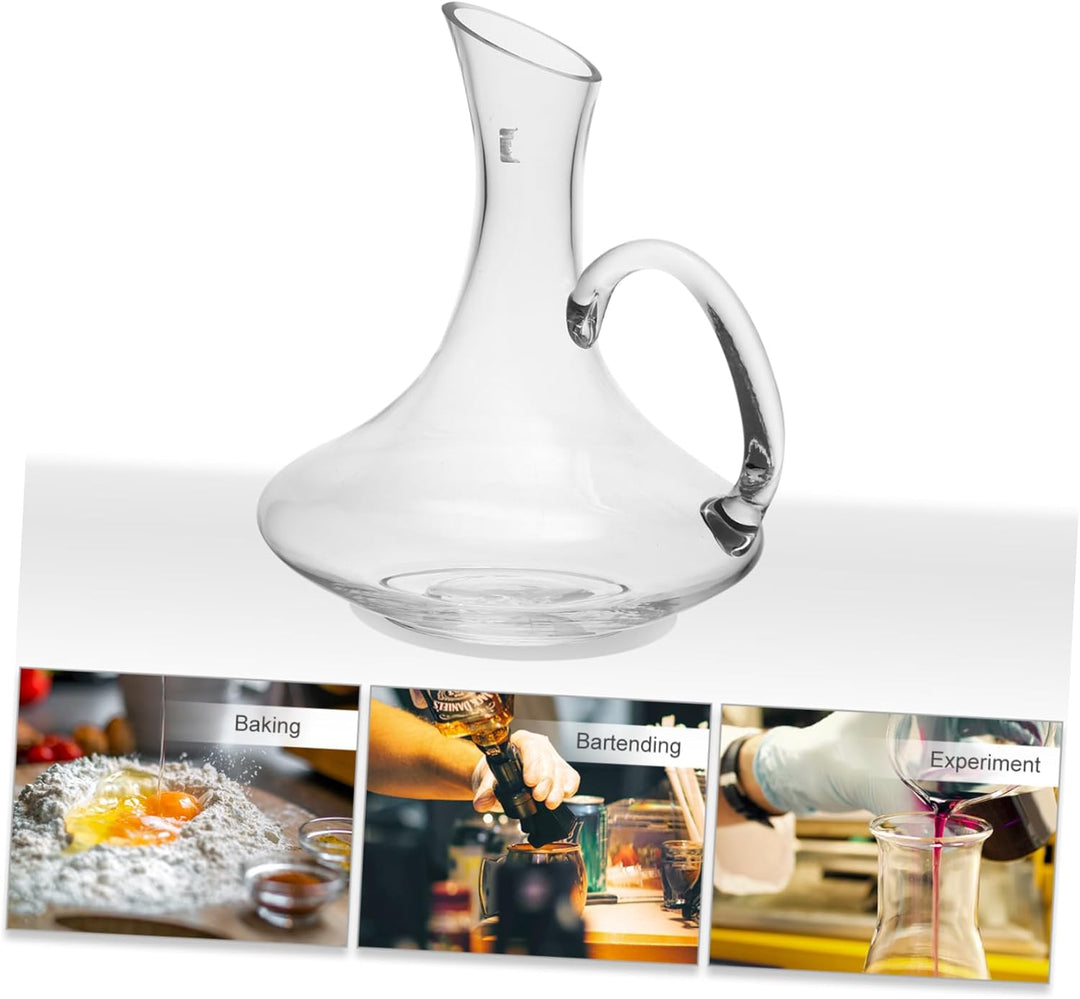 TOYANDONA Weinkaraffe Aus Glas 1500 Ml Mit Griff Kreativer Rotwein Dekanter Transparente Glaskaraffe