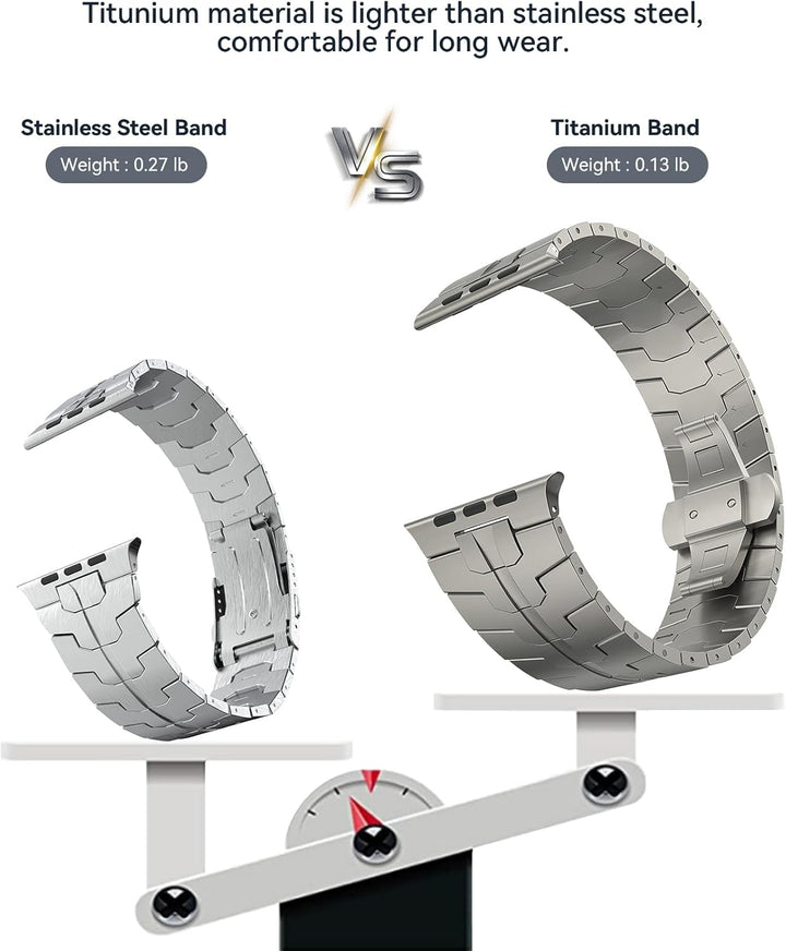 ULULOOK Titan Armband Kompatibel mit Apple Watch Ultra 3/2/Ultra 49mm NUR, DLC Titanium Grad 2 Ersat