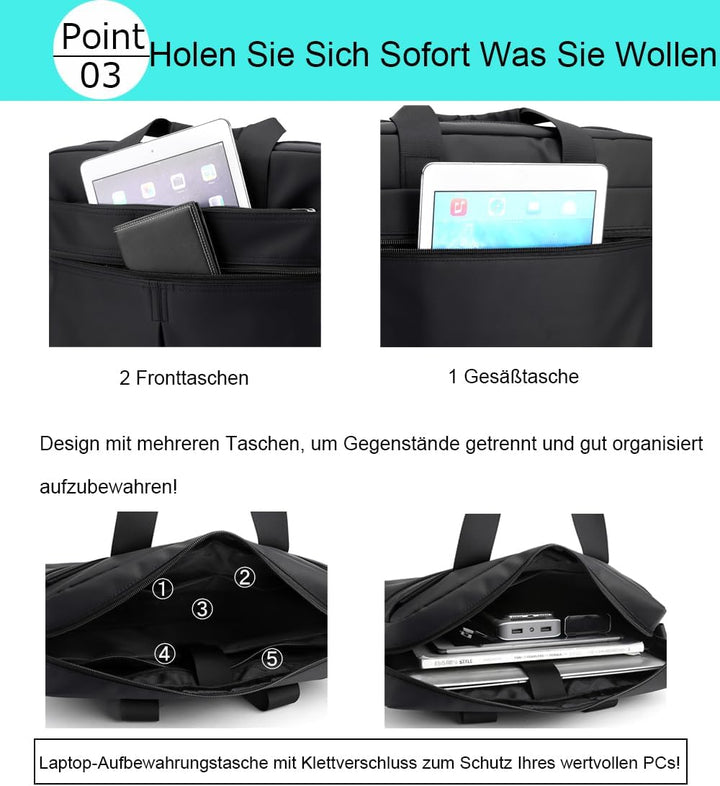 zhongningyifeng Laptoptasche 14 Zoll, Slim Computertasche für Herren Damen, Messenger Umhängetasche,