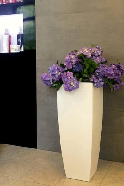 Forvega, Juno Blumentopf, Pflanzgefäss, hoher Topf ohne RegalBlumenständer, Übertopf, Asymmetrischer