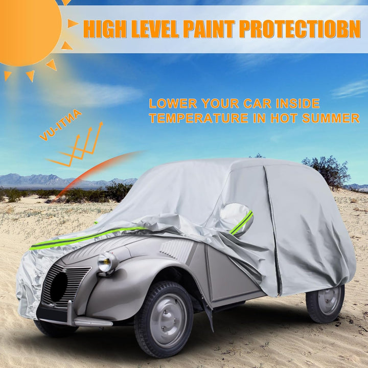 Autoabdeckung Passend für Citroen 2CV 1948-1990, wasserdichte Vollgarage Autoplane mit Reissverschlu