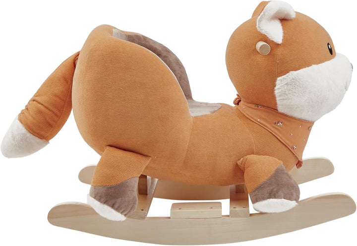 Sterntaler Schaukeltier Fuchs Filou - Schaukeltier aus Cord, Flausch & Holz - mit weicher Sitzfläche