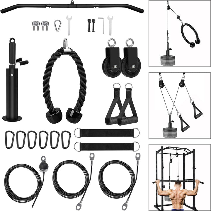 LFJ Fitness Latzug Gym Kabelzug Unterarmtrainer Arm-Krafttraining Trizeps Seil Gewicht Fitnessgerät