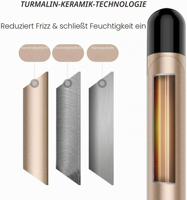 Hoson 19mm Lockenstab Pro Curl, Keramik Turmalin Beschichtung Lockenstab, LCD Display 9 Hitzeeinstel