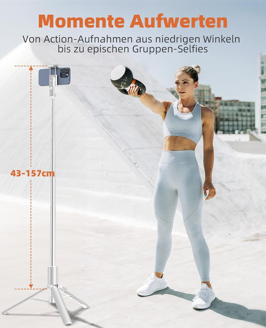 158cm Telefon Handy Stativ Ständer, All in 1 Selfie Stick mit Fernbedienung, tragbares Reisestativ f