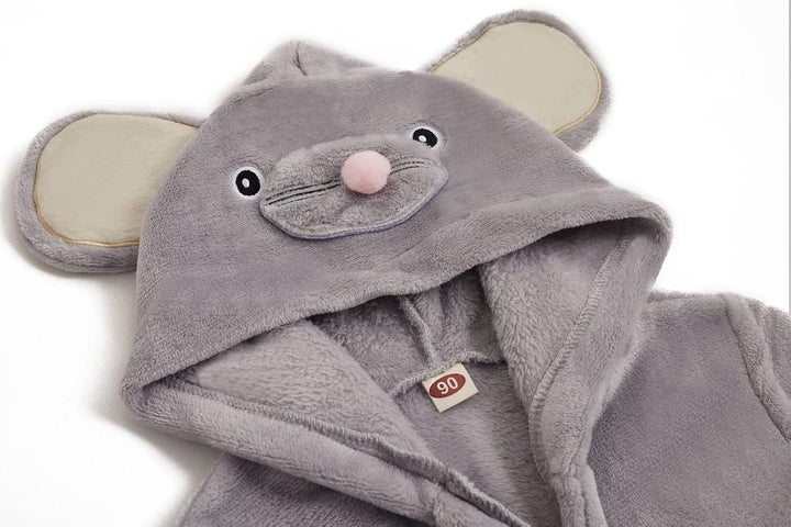 TEDD Jungen Bademäntel Unisex Kinder Morgenmantel Kapuze Nachtwäsche Robe Taillengürtel Bademantel P