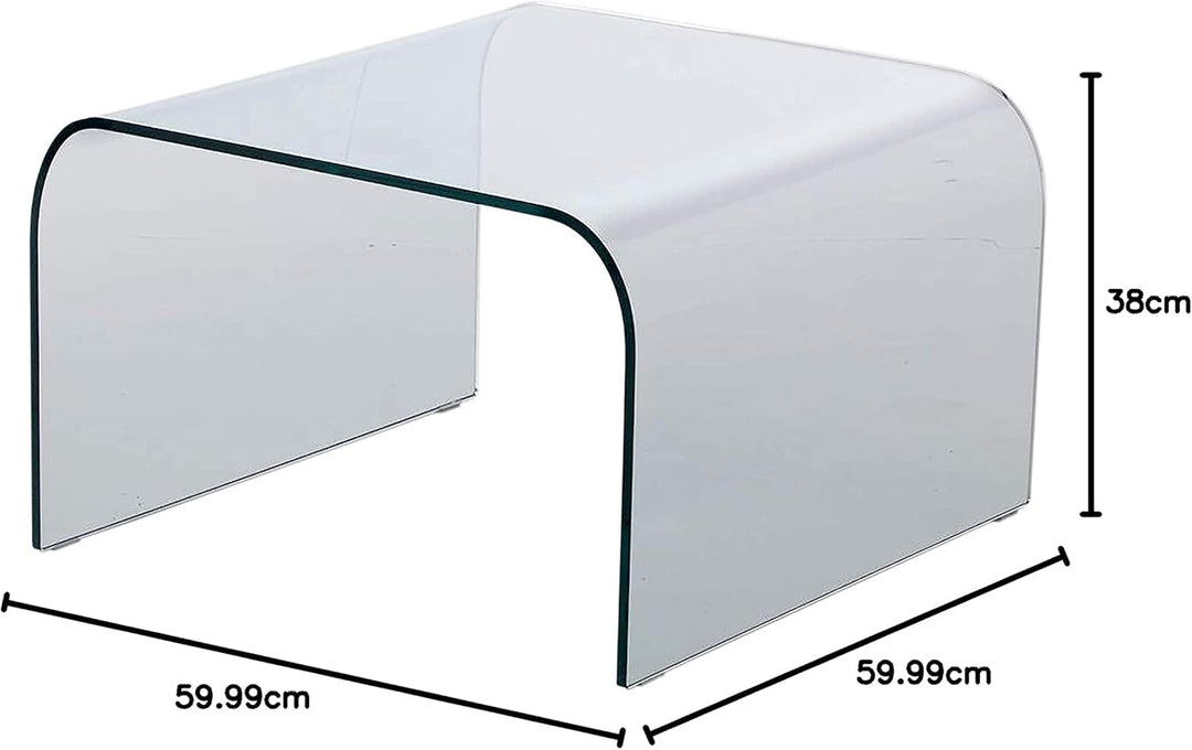 IMAGO FACTORY Greta | Wohnzimmer Glas Tisch, Moderner Sofa Tisch, Wohnzimmermöbel aus Glas, Couch Ti