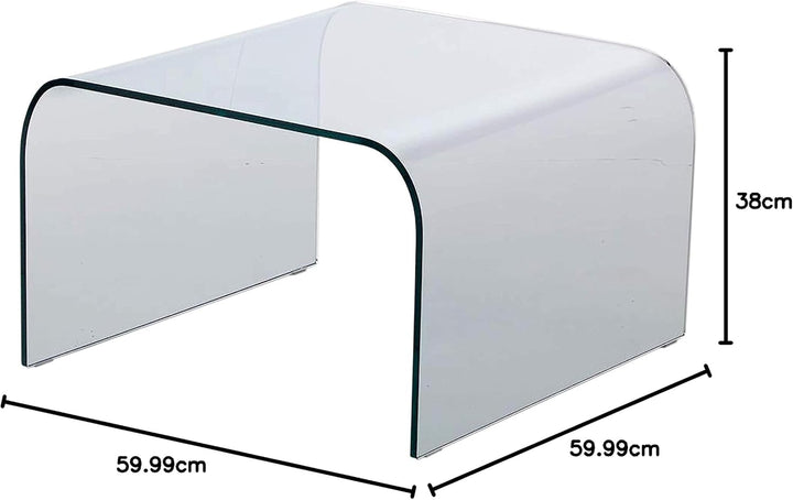 IMAGO FACTORY Greta | Wohnzimmer Glas Tisch, Moderner Sofa Tisch, Wohnzimmermöbel aus Glas, Couch Ti