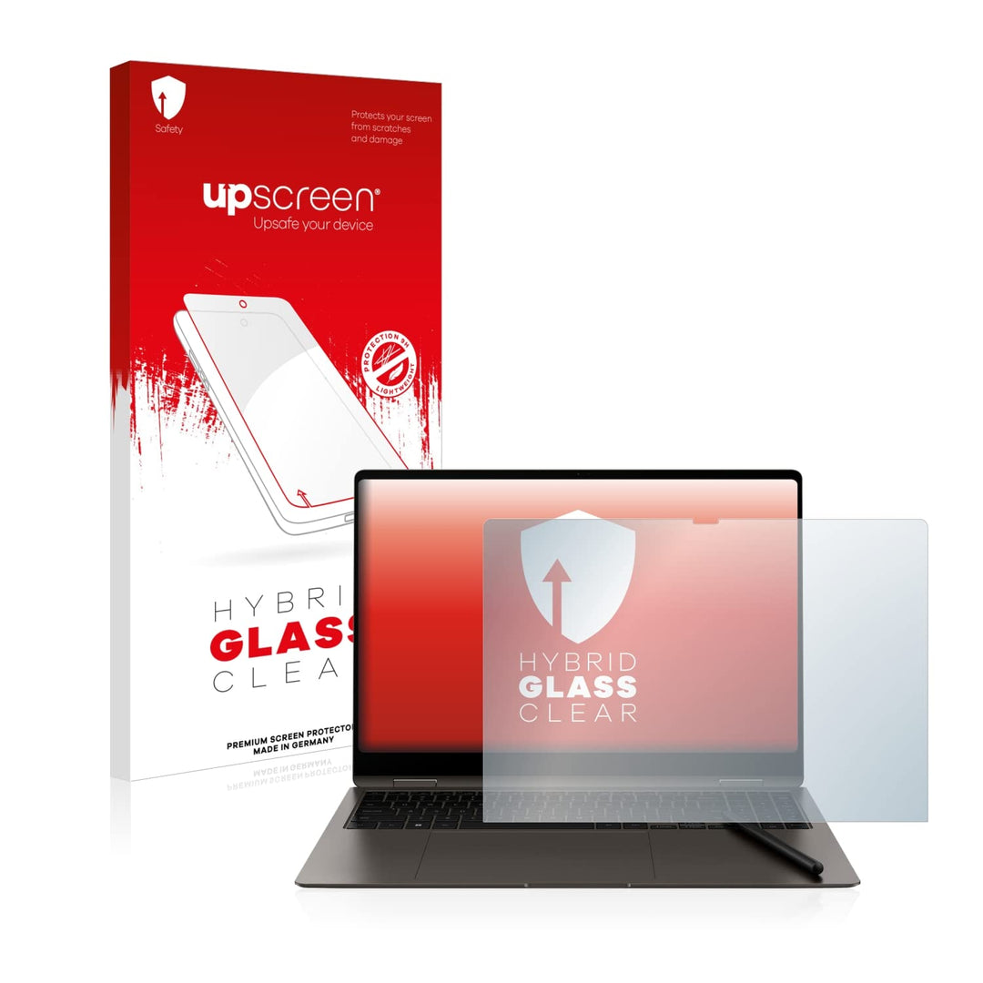 upscreen Panzerfolie Schutzfolie für Samsung Galaxy Book3 Pro 360 16" - Schutz-Glas [Klar, 9H Kratzf