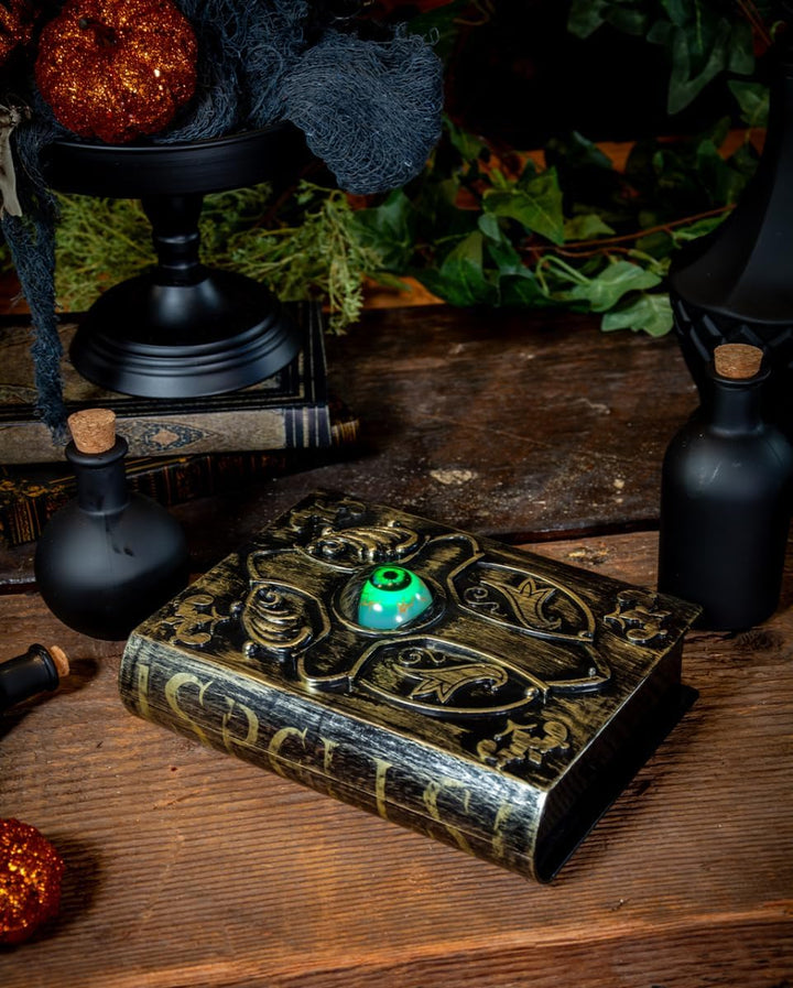 Horror-Shop Magisches Buch mit beweglichem Auge, Sound & Licht 22 cm