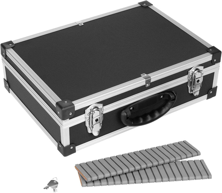 anndora Werkzeugkoffer 70101 Werkzeugkiste 42,5 x 30,5 x 12,5 cm abschliessbar - Schwarz Aluminium,